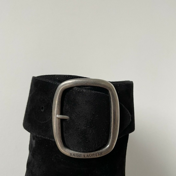Saint Laurent YSL Boots Joplin Black Suede Leather - Picture 5 of 8